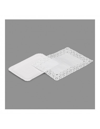 Sac 4 plat rectangulaire avec dentelle 14x21cm