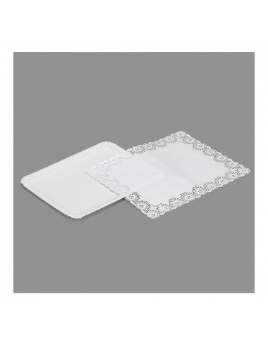 Sac 2 plat rectangulaire avec dentelle 22x28cm