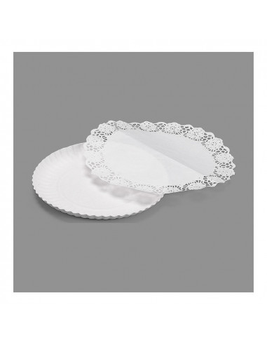 Sac 3 plat rond avec dentelle 21cm