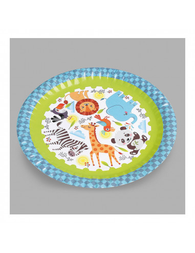 Sac 4 assiettes animal design 23cm carton