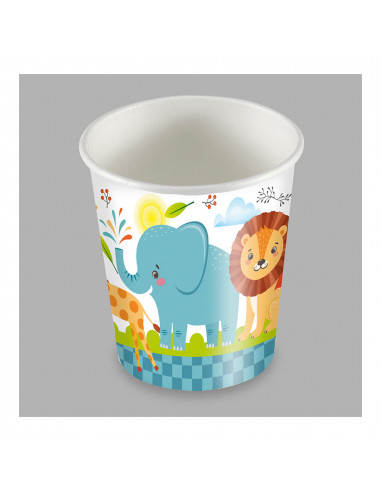 Sac de 25 verres au design animal carton 200cc