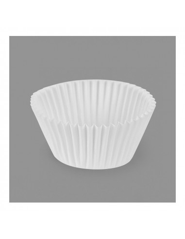 Blister 60 gateau moule blanc 4,8x3,4cm papier