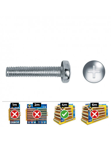 Vis metrique bombee philips din 7985 4x40 zinc plat. boîte 250 uni. celo