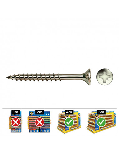 Vis à bois frais. pz r / parc din vloxp 5x100 zinc. + lubr. boîte 50 uni. celo
