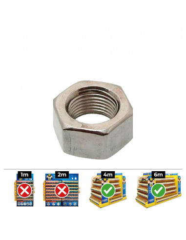 Ecrou hexa. din 934 10 zinc plat. boîte 250 uni. celo