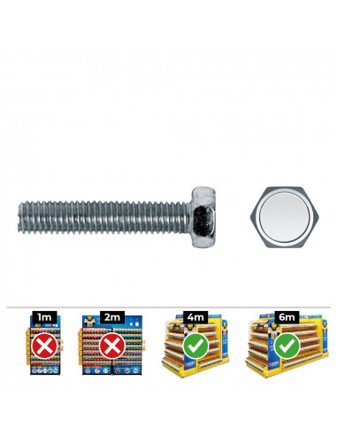 Vis metrique hexa. din 933 6x30 zinc plat. boîte 250 uni. celo