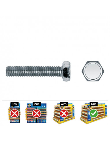 Vis metrique hexa. din 933 8x35 zinc plat. boîte 100 uni. celo