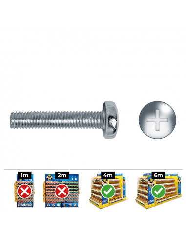 Vis metrique philips din 7985 5x10 zinc. boîte 500 uni. celo