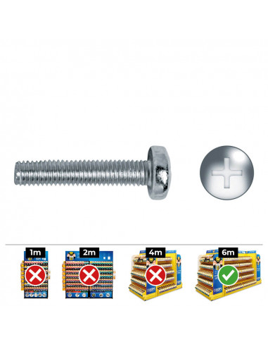 Vis metrique philips din 7985 6x10 zinc. boîte 250 uni. celo