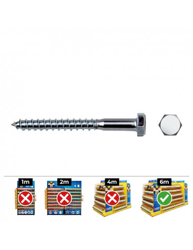 Hex strip. plateau en zinc din571 8x90. boîte 100 uni. celo