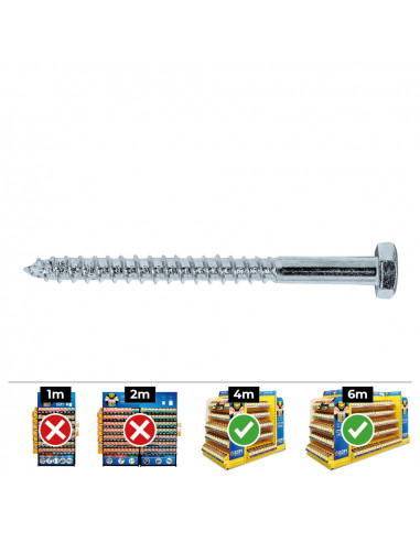 Hex strip. plateau en zinc din 571 8x100. boîte 100 uni. celo