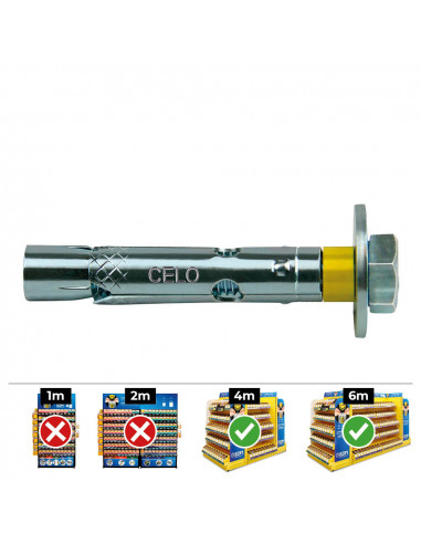 Vis dnbolt dt10-l (m10x80) zinc plat. boîte 100 uni. celo