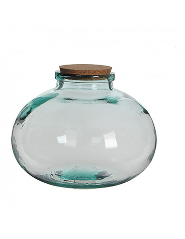 Pot en verre olly rond avec bouchon en liège