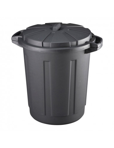 Poubelle communautaire noire 80 litres avec couvercle mondex