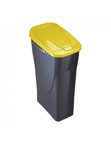 Poubelle 15 litres ecobin avec couvercle noir/jaune 31x20x42cm mondex