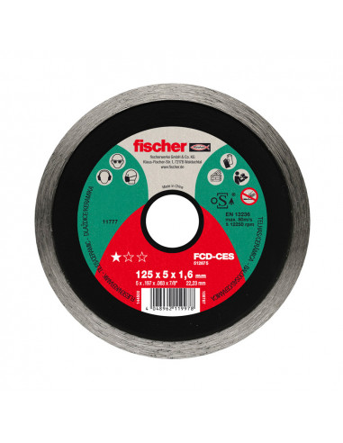 Disque de coupe fcd-ses 125x1,6x22,23dia 512875 fischer