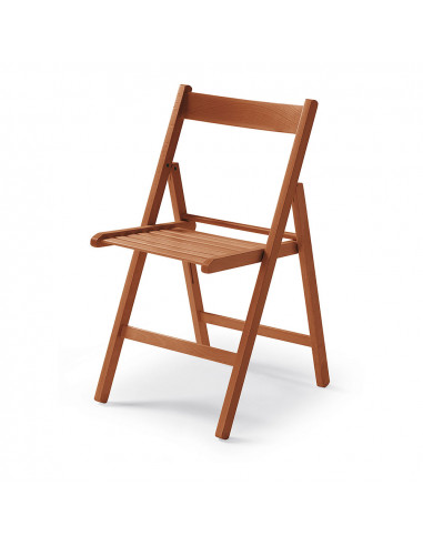 Chaise pliante en bois naturel couleur cerise 79x42,5x47,5cm