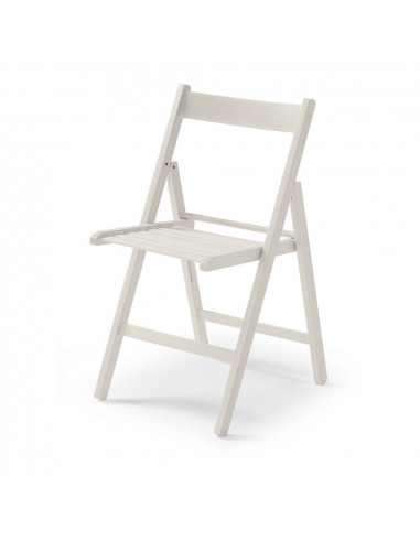Chaise pliante en bois naturel brut 79x42,5x47,5cm.