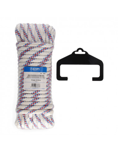 Écheveau 15 mt. polyester drisse tricolore haute tenacité. calibre 10 mm edm