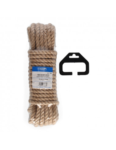 Écheveau 10 mt. corde bio en jute naturel. 3 cordages. calibre 10 mm edm