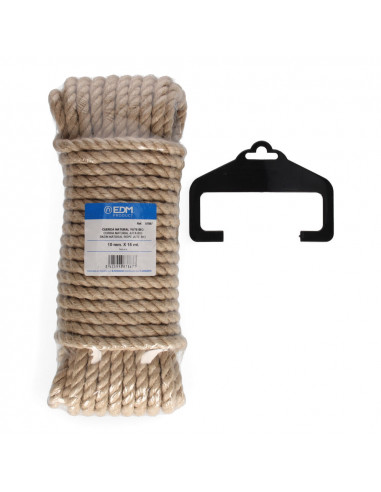 Écheveau 15 mt. corde bio en jute naturel. 3 cordages. calibre 10 mm edm