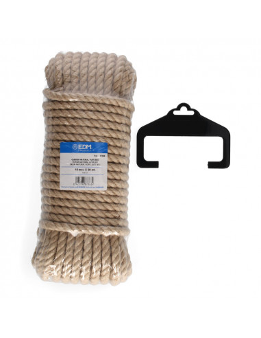 Écheveau 20 mt. corde bio en jute naturel. 3 cordages. calibre 10 mm edm