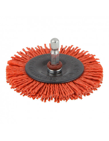 Brosse à disque en nylon, 1/4" axe hexagonal ø75x10mm 1500000 wolfcraft