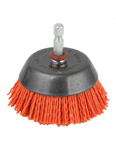 Brosse en nylon cup, 1/4" (6,35mm) axe hexagonal 1506000 wolfcraft