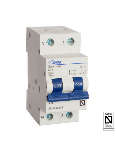 Solera magnetothermique 1 polo+neutre 20a cbm1n20
