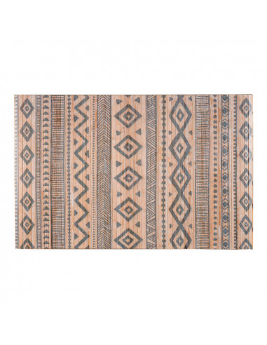 Tapis bambou etnic noir-gris 120x180cm chrome