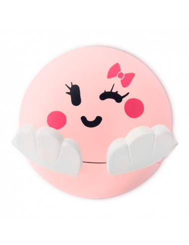 Cintre adhésif pour enfants rose face design. inofix
