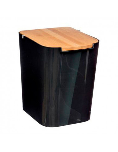 Poubelle de bain bambou-noir 5l collection 'baltik'