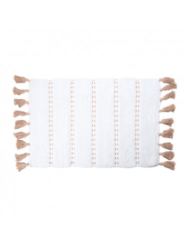 Tapis de bain 'pom pom' marron 50x75cm