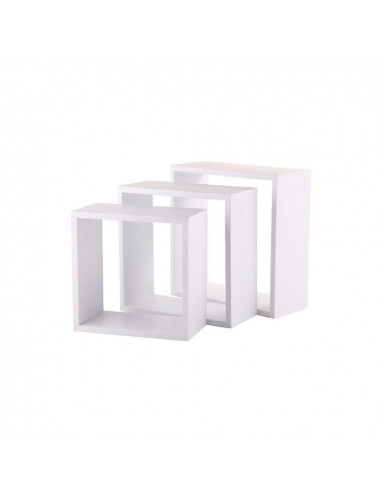 Set 3 étagères cube blanc 3 tailles