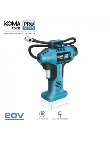 Compresseur d'air 20v (sans batterie et chargeur) 7.5x22x25.5cm koma tools pro series battery