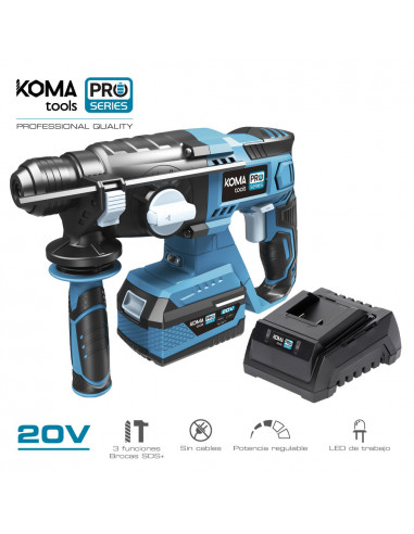 Kit marteau 20v avec 1 batterie 4.0a. et chargeur 08772 30x19.5cm koma tools pro series battery