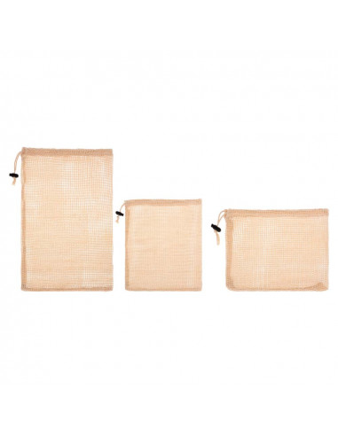 Set 3 sacs de rangement en coton