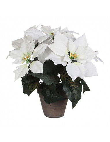 Plantes artificielles de pâques blanches-poinsettia 27x35cm