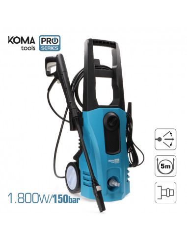 Nettoyeur haute pression 1800w 150 bars 34,4x29,3x77,45cm koma tools