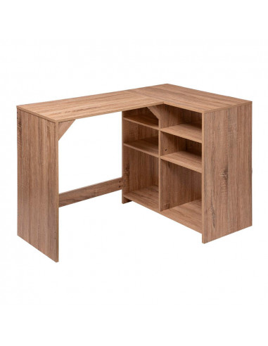 Bureau en bois avec rangement couleur naturel 110x75x69cm