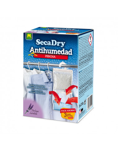 Secadry pack 3 cintres anti-humidité 3x120g 231646 massó