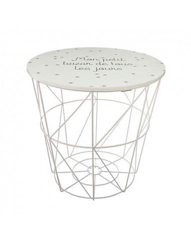 Panier de rangement enfant c. blanc 30x29,5 cm