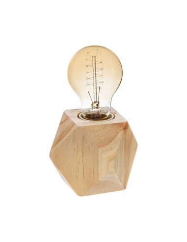 Lampe de table en bois e27 (ampoule non incluse). 8x7.5cm