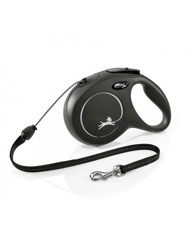 Sangle extensible cordon flexi classic 'm' 8mt jusqu'a 20kg noir nayeco