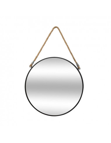 Miroir rond en métal avec corde diam.55cm