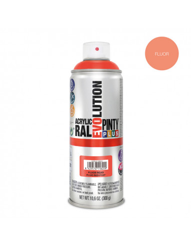 Peinture en aérosol pintyplus evolution 520cc rouge fluorescent f107