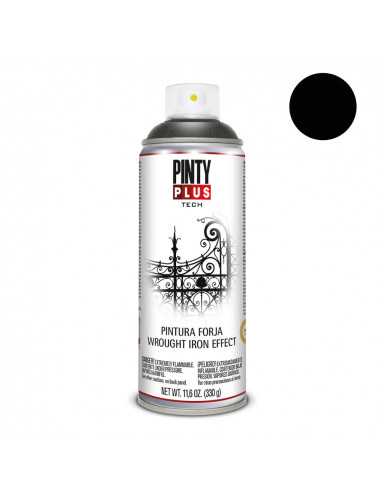 peinture en aérosol pintyplus tech effet fer forgé 520cc noir fj104