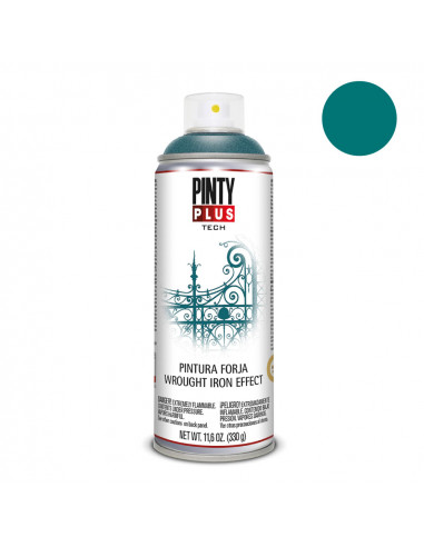 Peinture en aérosol pintyplus tech effet fer forgé 520cc vert fj925