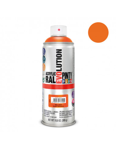 Peinture en aérosol pintyplus evolution 520cc ral 2004 orangé pur