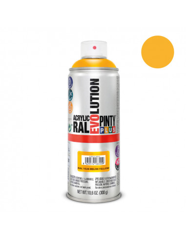 Peinture en aérosol pintyplus evolution 520cc ral 1028 jaune melon
